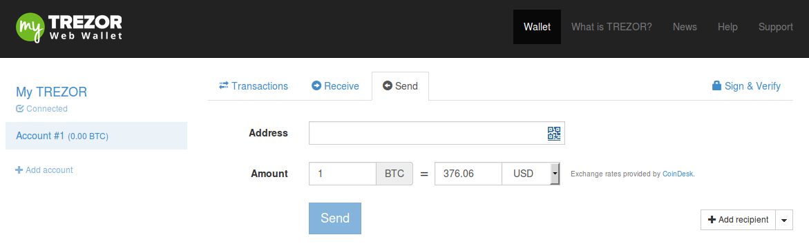 Trezor send