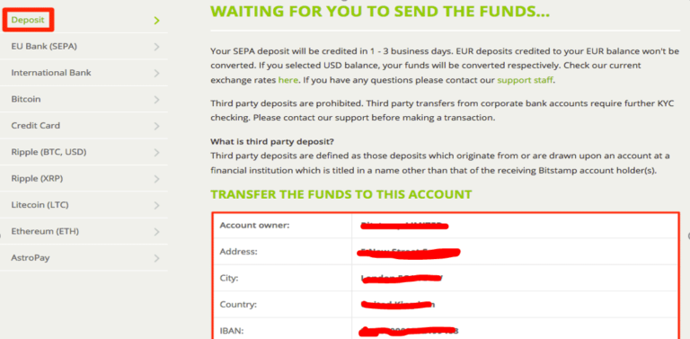 does it cost to have bitstamp account
